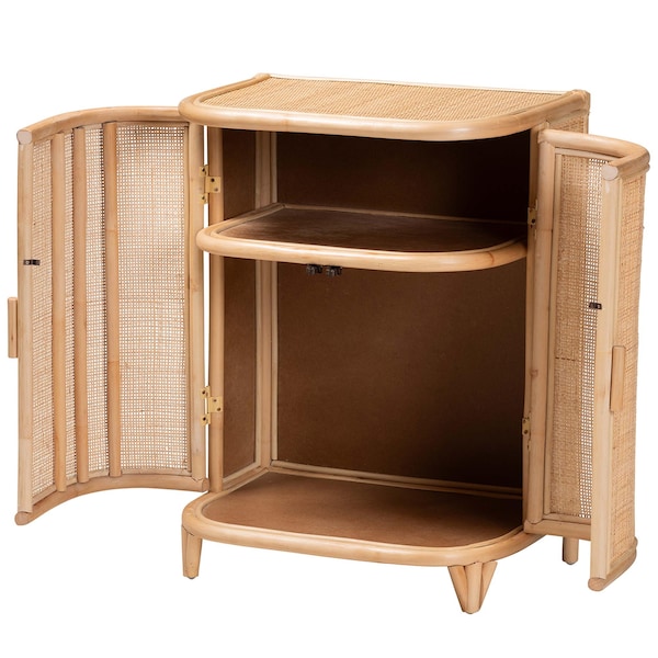 Bali & Pari Yanka Bohemian Natural Rattan Storage Cabinet - 244-13646-ZORO
