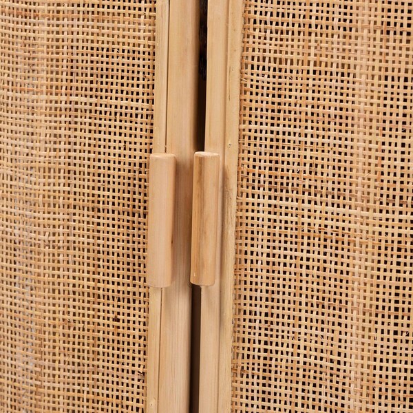 Bali & Pari Yanka Bohemian Natural Rattan Storage Cabinet - 244-13646-ZORO