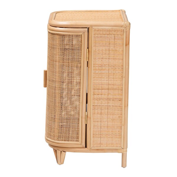 Bali & Pari Yanka Bohemian Natural Rattan Storage Cabinet - 244-13646-ZORO
