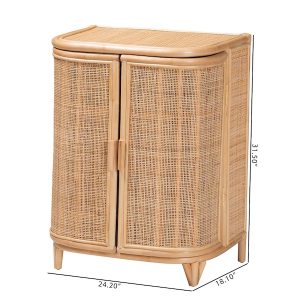 Bali & Pari Yanka Bohemian Natural Rattan Storage Cabinet - 244-13646-ZORO