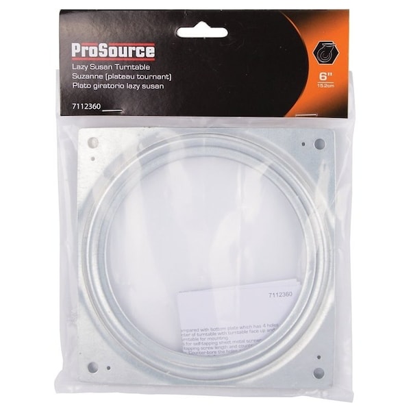 Prosource Lazy Susan Turntable, 500 lb, Steel Shelf, Silver, Zinc - JC-L02-PS