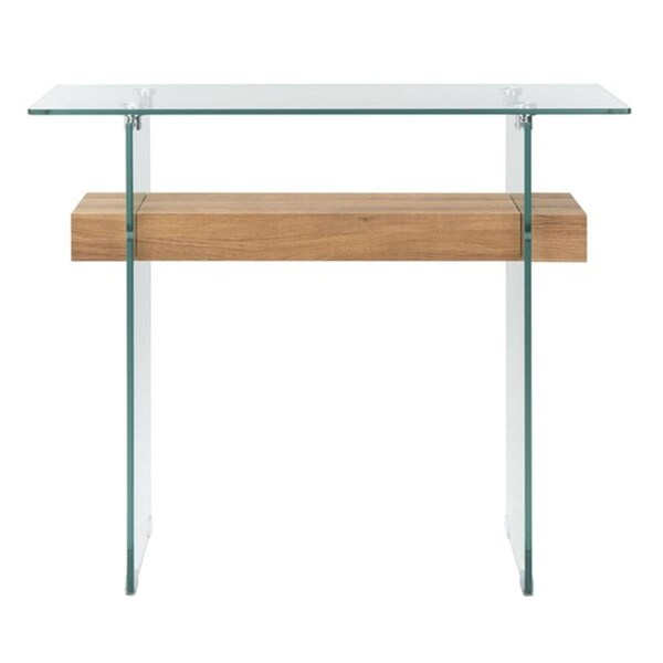 Safavieh Kayley Console Table, Glass & Natural Brown - CNS7001D