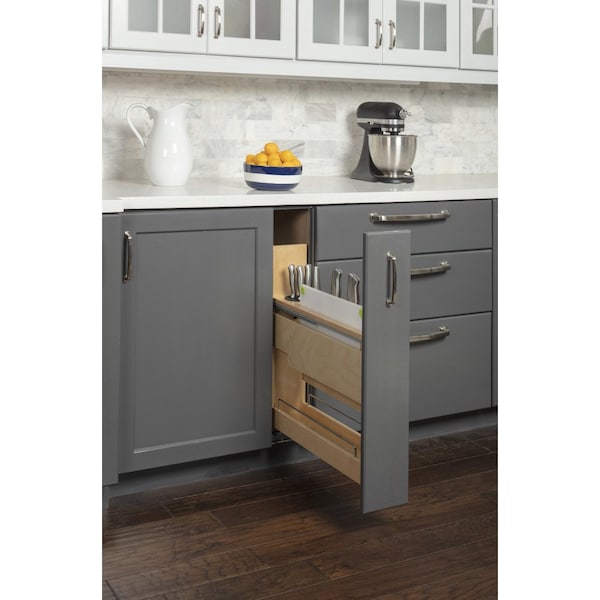 Hardware Resources "No Wiggle" 5" Magnetic Knife Organizer Soft-close Pullout - KBPO-5SC