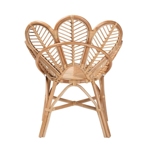 Bali & Pari Eliava Modern Bohemian Natural Rattan Flower Accent Chair - 238-13407-ZORO