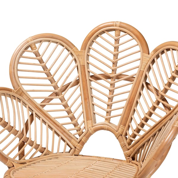 Bali & Pari Eliava Modern Bohemian Natural Rattan Flower Accent Chair - 238-13407-ZORO