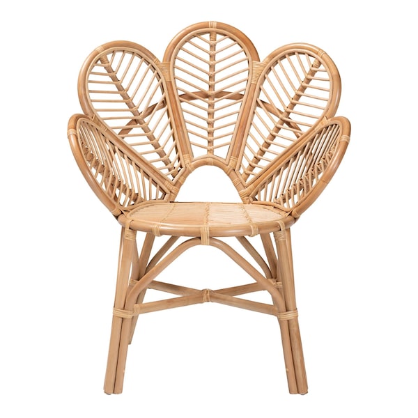 Bali & Pari Eliava Modern Bohemian Natural Rattan Flower Accent Chair - 238-13407-ZORO