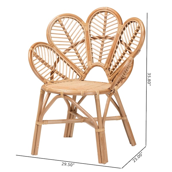 Bali & Pari Eliava Modern Bohemian Natural Rattan Flower Accent Chair - 238-13407-ZORO