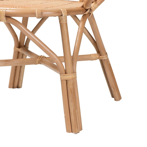 Bali & Pari Eliava Modern Bohemian Natural Rattan Flower Accent Chair - 238-13407-ZORO