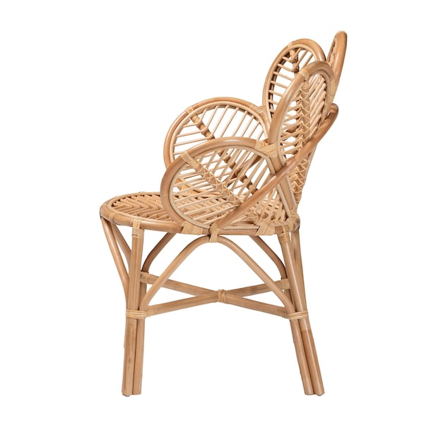 Bali & Pari Eliava Modern Bohemian Natural Rattan Flower Accent Chair - 238-13407-ZORO