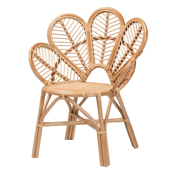 Bali & Pari Eliava Modern Bohemian Natural Rattan Flower Accent Chair - 238-13407-ZORO