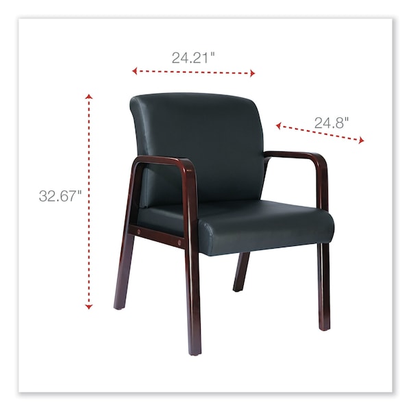 Alera Reception Lounge Guest Chair, Mahogany - ALERL43ALS10M