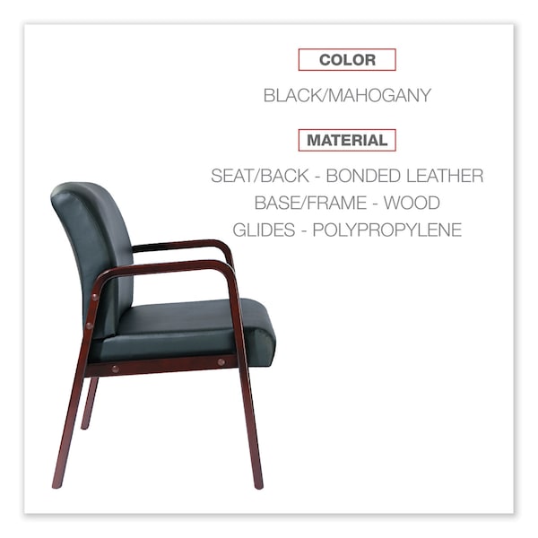 Alera Reception Lounge Guest Chair, Mahogany - ALERL43ALS10M