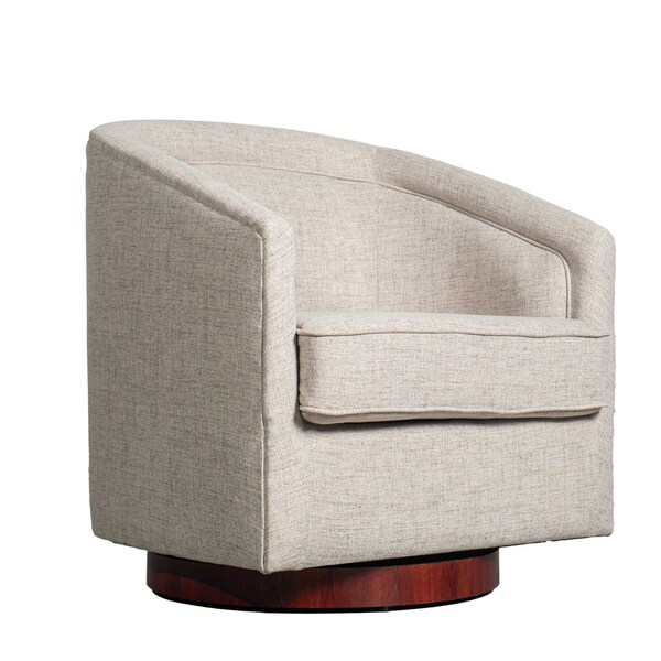 Flash Furniture Dean Club Style Commercial Barrel Accent Armchair Metal Base, Cream Fabric Upholstery - BS-AC22-064-CRM-GG