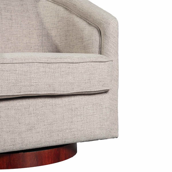 Flash Furniture Dean Club Style Commercial Barrel Accent Armchair Metal Base, Cream Fabric Upholstery - BS-AC22-064-CRM-GG