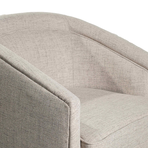 Flash Furniture Dean Club Style Commercial Barrel Accent Armchair Metal Base, Cream Fabric Upholstery - BS-AC22-064-CRM-GG