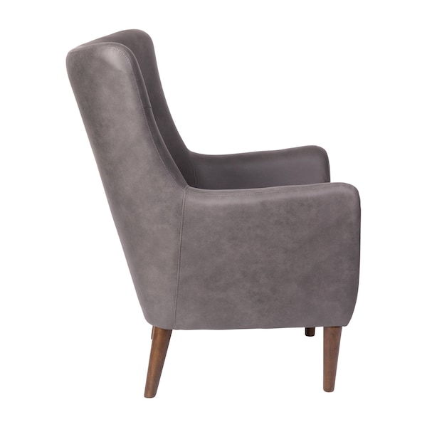 Flash Furniture Dark Gray Faux Leather Wingback Accent Chair - QY-B235-DGY-GG