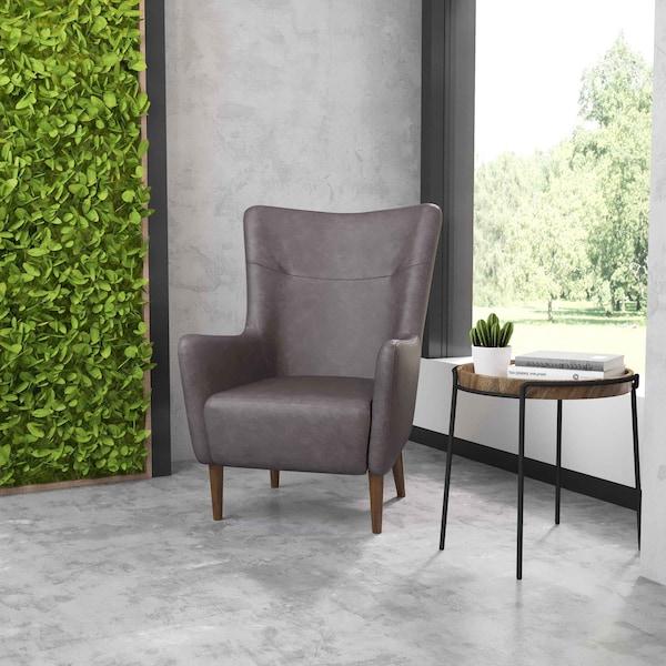 Flash Furniture Dark Gray Faux Leather Wingback Accent Chair - QY-B235-DGY-GG