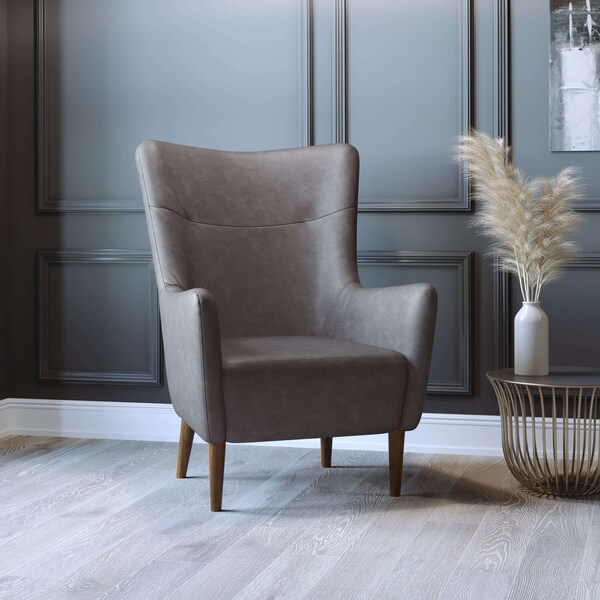 Flash Furniture Dark Gray Faux Leather Wingback Accent Chair - QY-B235-DGY-GG