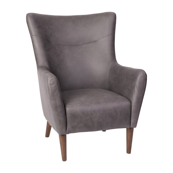 Flash Furniture Dark Gray Faux Leather Wingback Accent Chair - QY-B235-DGY-GG
