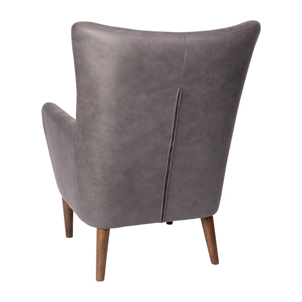 Flash Furniture Dark Gray Faux Leather Wingback Accent Chair - QY-B235-DGY-GG