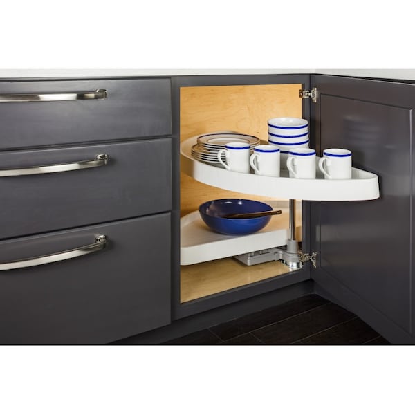 Hardware Resources 32" Plastic Half-Moon Lazy Susan - HMLS-P-3212