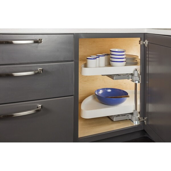 Hardware Resources 32" Plastic Half-Moon Lazy Susan - HMLS-P-3212