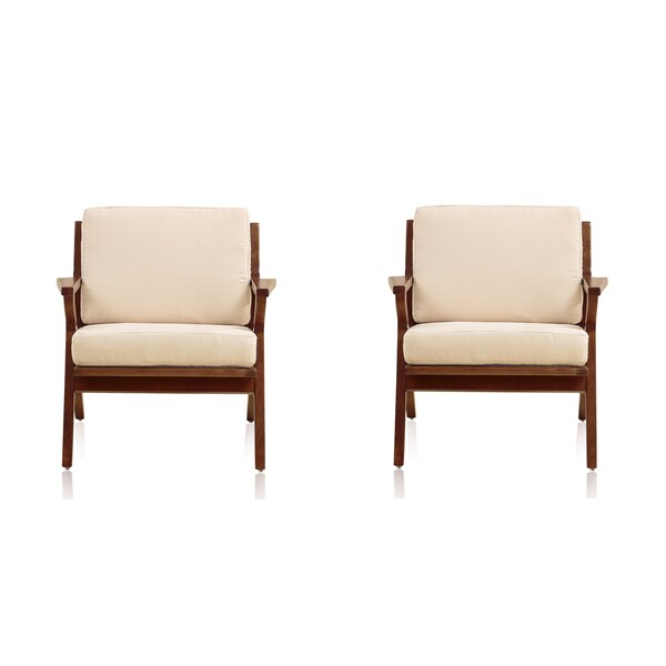 Manhattan Comfort MartelleChair in Cream and Amber Set of 2 - 2-AC002-CR