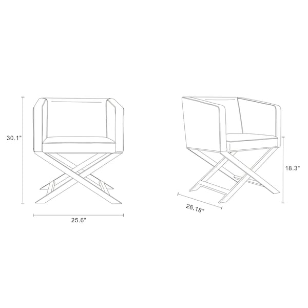 Manhattan Comfort Hollywood Lounge Accent Chair in Orange and Polished Chrome - AC050-OR