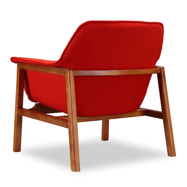Manhattan Comfort Miller Accent Chair in Burnt Orange and Walnut (Set of 2) - 2-AC007-OR
