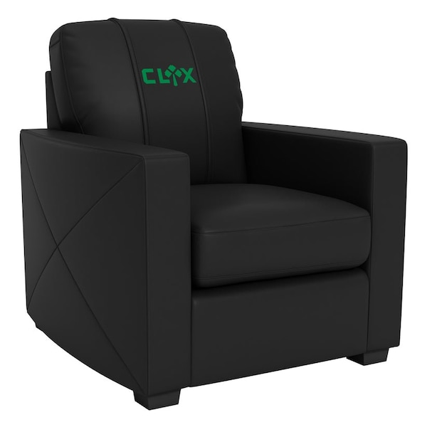 Dreamseat Silver Club Chair with Celtics Crossover Gaming Wordmark Green Logo - XZ7759002CHCDBK-PSNBA32111