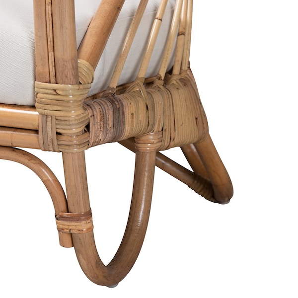 Baxton Studio Aliane Modern Bohemian Natural Brown Antique Rattan Armchair - 219-12700-ZORO