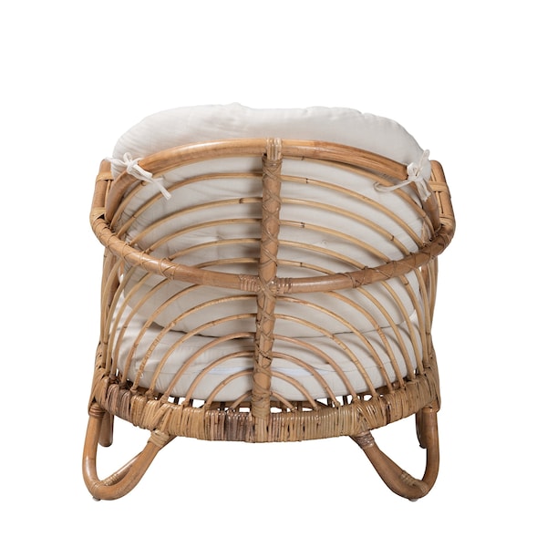 Baxton Studio Aliane Modern Bohemian Natural Brown Antique Rattan Armchair - 219-12700-ZORO
