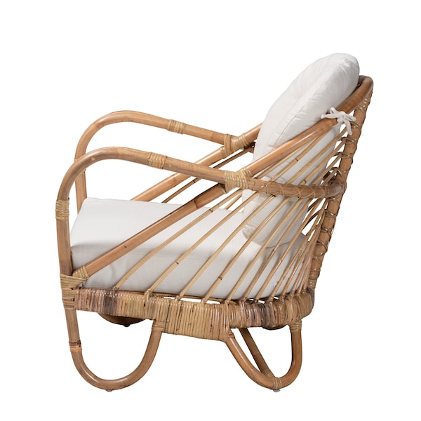 Baxton Studio Aliane Modern Bohemian Natural Brown Antique Rattan Armchair - 219-12700-ZORO