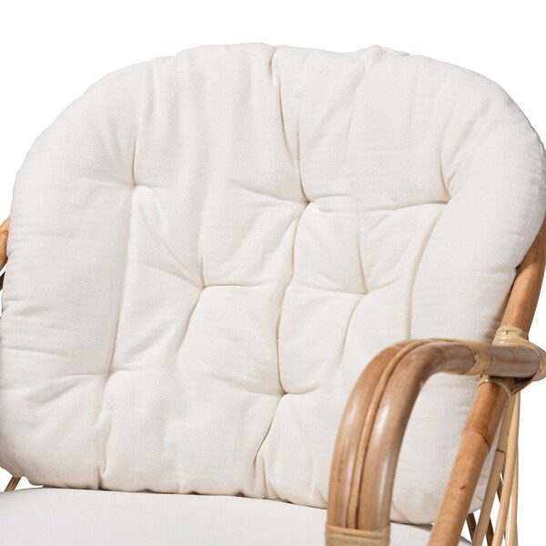 Baxton Studio Aliane Modern Bohemian Natural Brown Antique Rattan Armchair - 219-12700-ZORO