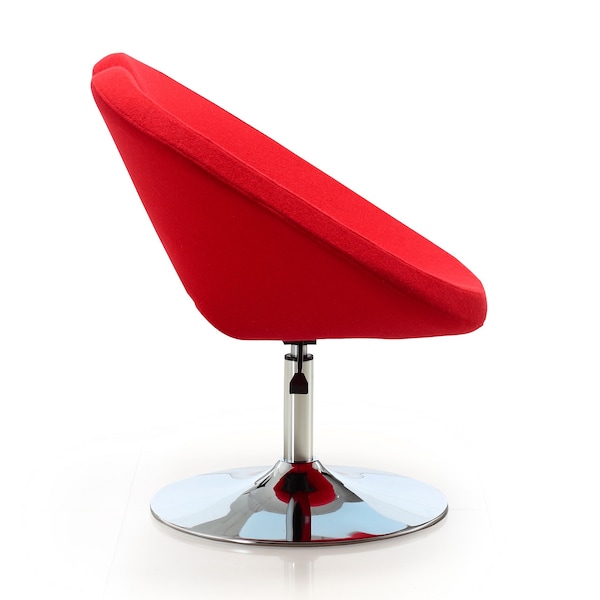Manhattan Comfort Perch Adjustable Chair in Red and Polished Chrome (Set of 2) - 2-AC037-RD