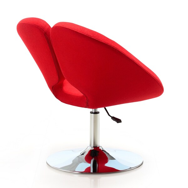 Manhattan Comfort Perch Adjustable Chair in Red and Polished Chrome (Set of 2) - 2-AC037-RD