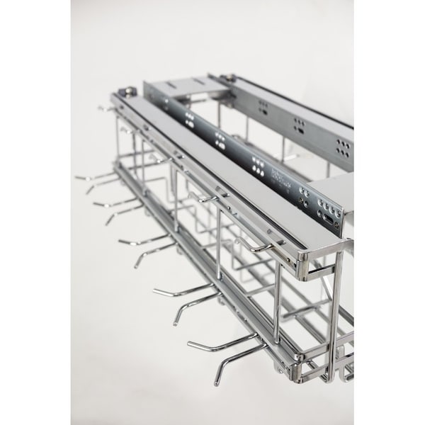 Hardware Resources Polished Chrome STORAGE WITH STYLE Soft-close Hanging Pan Pullout - SWS-PO21PC