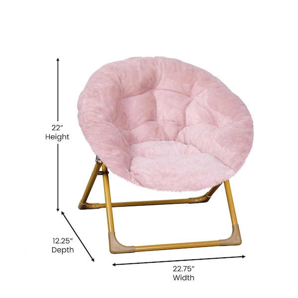 Flash Furniture Kids BlushSoft Gold Faux Fur Saucer Chair - FV-FMC-030-BL-SGD-GG