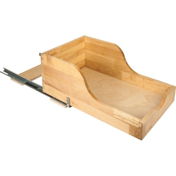 Hardware Resources 12" Wood High Back Rollout for Vanity Depth - ROVHB12-WB