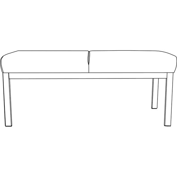 Lorell Guest Bench, Antimicrobial Vinyl, 44-5/8"x20-1/4"x18-7/8", BKSR - LLR66999