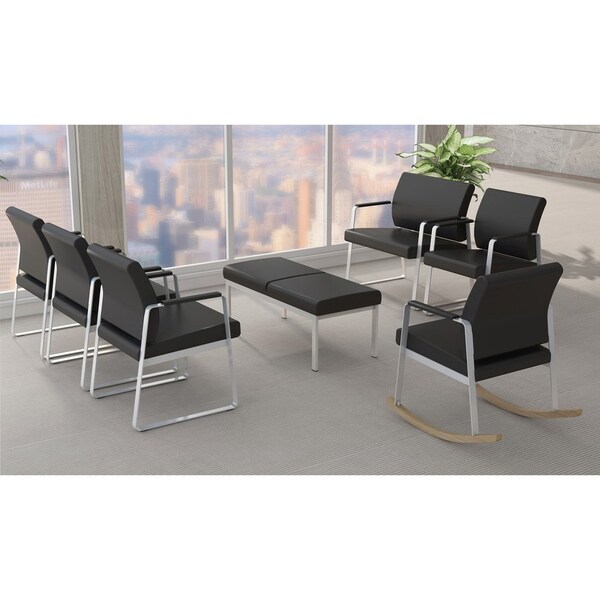 Lorell Guest Bench, Antimicrobial Vinyl, 44-5/8"x20-1/4"x18-7/8", BKSR - LLR66999