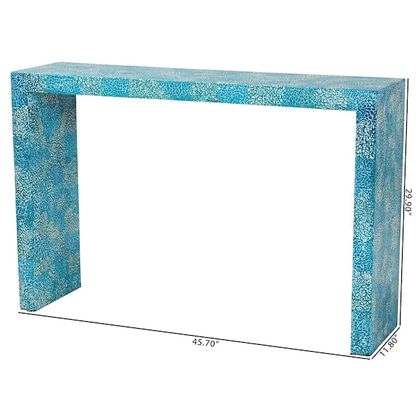 Baxton Studio Veruca Modern Bohemian Blue Mother of Pearl Console Table - 240-13474-ZORO