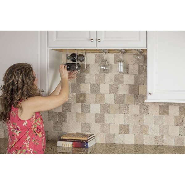 Hardware Resources Brushed Oil Rubbed Bronze Under Cabinet Wine Bottle Rack - WBH-DBAC-R