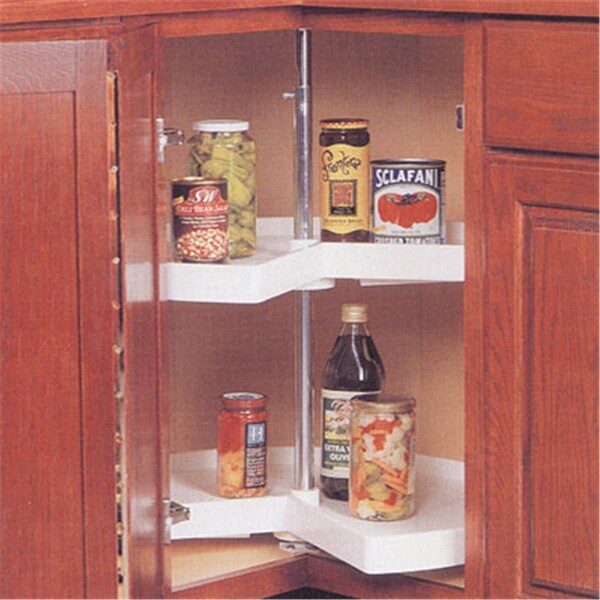 Gloveworks Hd KV Lazy Susan Kidney Shaped 2 Polymer Shelves 32 in. Set - White - FEPKN 32STW