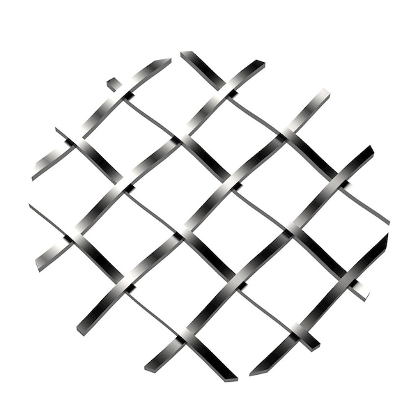 Designs Of Distinction .5" Straight Flat Diamond Decorative Grille - Satin Nickel, 18" W x 48" L Sheet - 011848CG10SN1