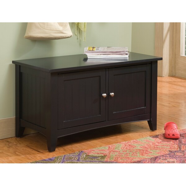 Alaterre Furniture Shaker Cottage Storage Cabinet Bench, Charcoal Gray - ASCA05BL
