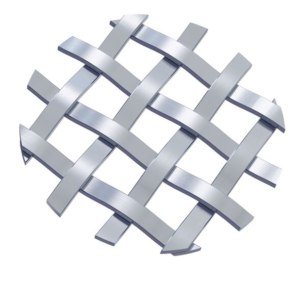 Designs Of Distinction .375" Single Flat Diamond Decorative Grille - Satin Nickel, 18"W x 48"L Sheet - 011848286SSN1