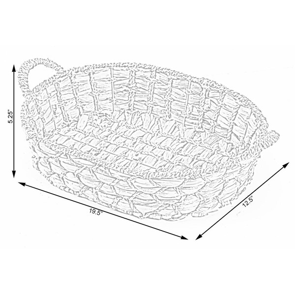 Vintiquewise Seagrass Fruit Bread Basket Tray with Handles, Large - QI003546.L