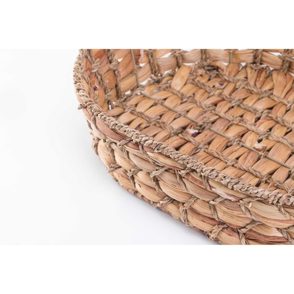 Vintiquewise Seagrass Fruit Bread Basket Tray with Handles, Large - QI003546.L