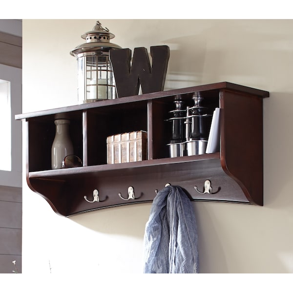 Alaterre Furniture Shaker Cottage Storage Coat Hook, Espresso - ASCA04P0